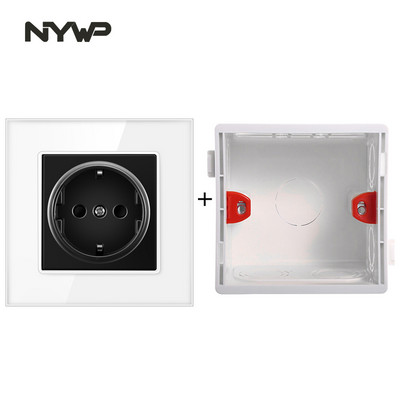 Nywp seinakristallklaasist paneeli pistikupesa pistik on maandatud, 16a Euroopa standardi pistikupesa 86mm * 86mm