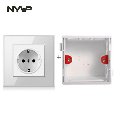Nywp seinakristallklaasist paneeli pistikupesa pistik on maandatud, 16a Euroopa standardi pistikupesa 86mm * 86mm