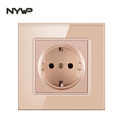 Nywp seinakristallklaasist paneeli pistikupesa pistik on maandatud, 16a Euroopa standardi pistikupesa 86mm * 86mm