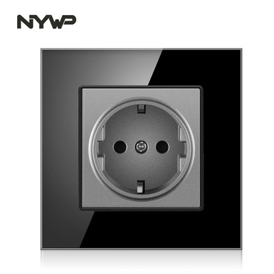 Nywp seinakristallklaasist paneeli pistikupesa pistik on maandatud, 16a Euroopa standardi pistikupesa 86mm * 86mm
