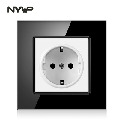 Nywp seinakristallklaasist paneeli pistikupesa pistik on maandatud, 16a Euroopa standardi pistikupesa 86mm * 86mm
