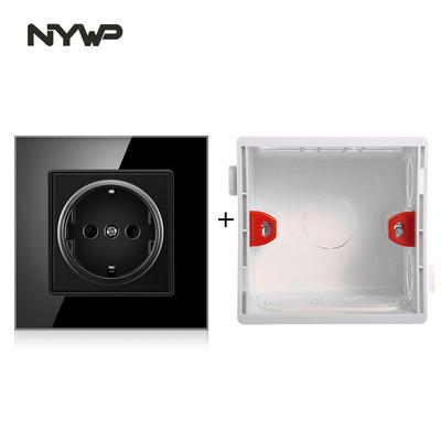 Nywp seinakristallklaasist paneeli pistikupesa pistik on maandatud, 16a Euroopa standardi pistikupesa 86mm * 86mm