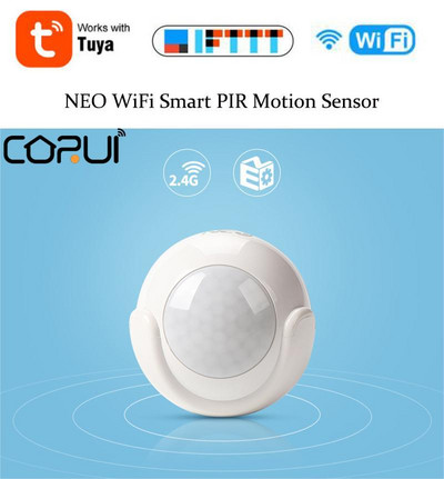 CORUI Tuya WIFI Smart PIR senzor pokreta Detektor senzor pokreta Smart Life APP Bežični kućni sigurnosni sustav Alexa Google Home