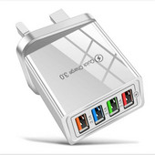 Utazás az Egyesült Királyságban EU USA dugó 4 portos USB transzformátor adapter fali töltő tápegység gyors gyorstöltő