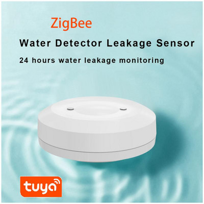 TUYA ZigBee ūdens noplūdes detektora plūdu sensors ūdens tvertnes pilna ūdens savienojuma trauksmes signāls Smart Life APP tālvadības uzraudzība