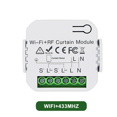 „CoRui Tuya Smart Life“ užuolaidų jungiklis „Wi-Fi RF 16A“ nuotolinio valdymo pultas, skirtas elektriniam ritiniui palaikyti „Google Home Alexa“