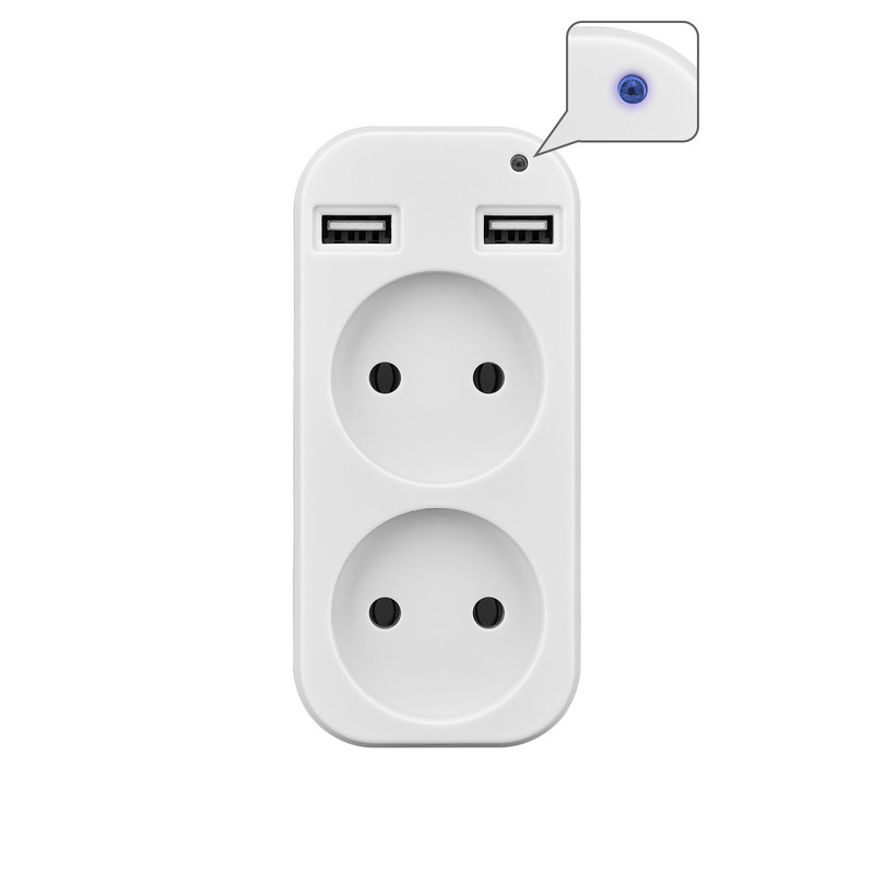 Priză de perete Adaptor de mufă USB Priză duală pentru încărcare telefon Livrare gratuită Port dublu USB 5V 2A Priză electrică Usb usb Z1-10