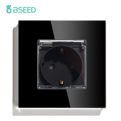 BSEED Priză de perete UE Priză dublă de încărcare a telefonului USB Tip-c Priză unică din cristal Priză electrică 16A 110V-240V