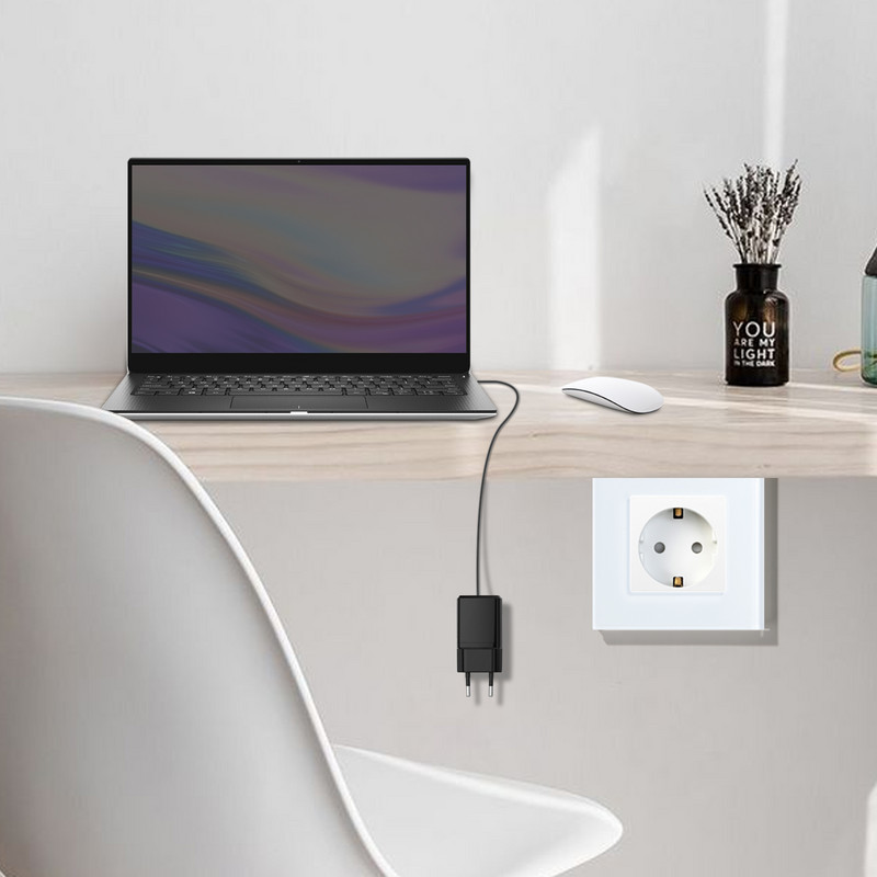 BSEED Priză de perete UE Priză dublă de încărcare a telefonului USB Tip-c Priză unică din cristal Priză electrică 16A 110V-240V