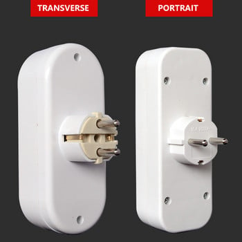 Тип на ЕС немски стандарт 2 дупки 1 КЪМ 3 посоки щепсел за преобразуване на захранващ адаптер щепсел 16A щепсел за пътуване AC 250V