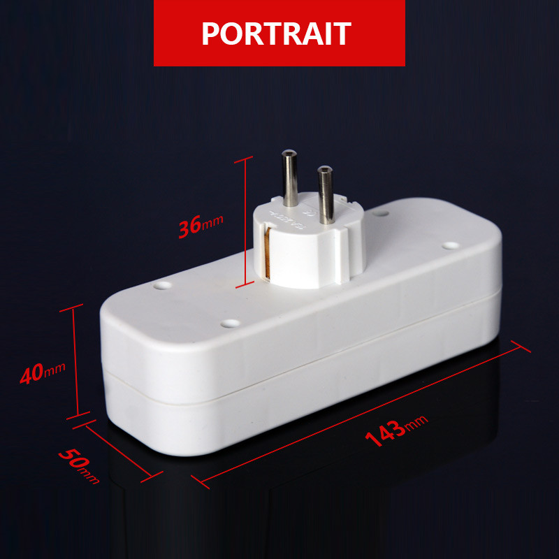 Tip UE, standard german, cu 2 orificii, 1 la 3 căi, priză de conversie, adaptor de alimentare, mufă 16A, priză de călătorie, 250 V, ca