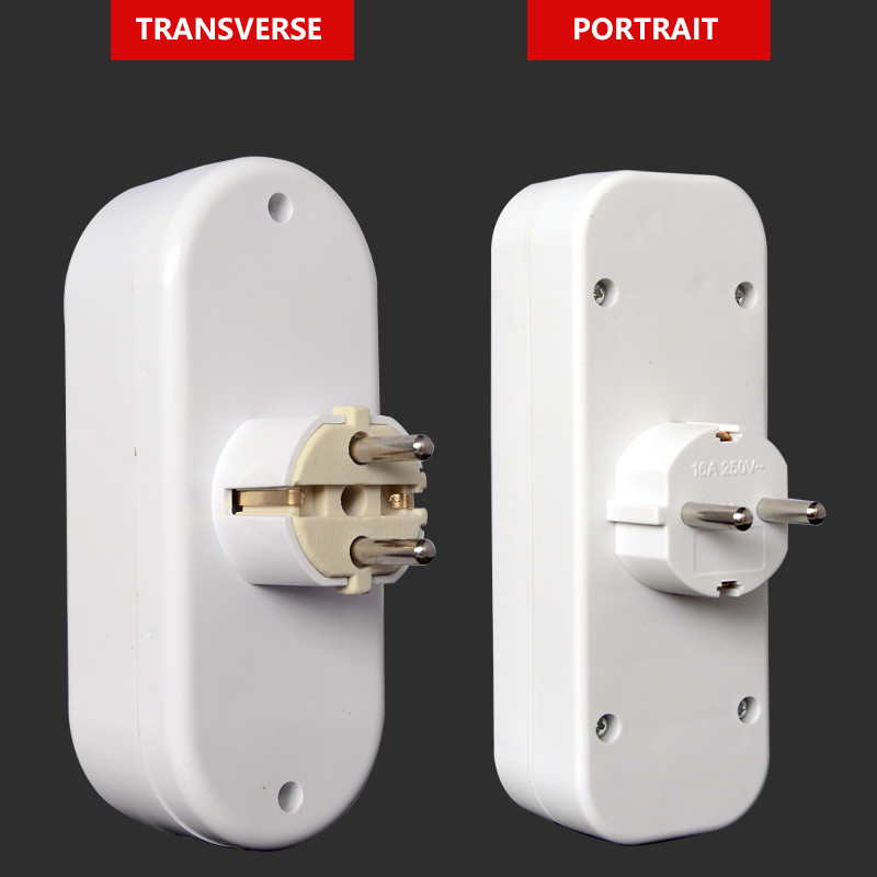 Tip UE, standard german, cu 2 orificii, 1 la 3 căi, priză de conversie, adaptor de alimentare, mufă 16A, priză de călătorie, 250 V, ca