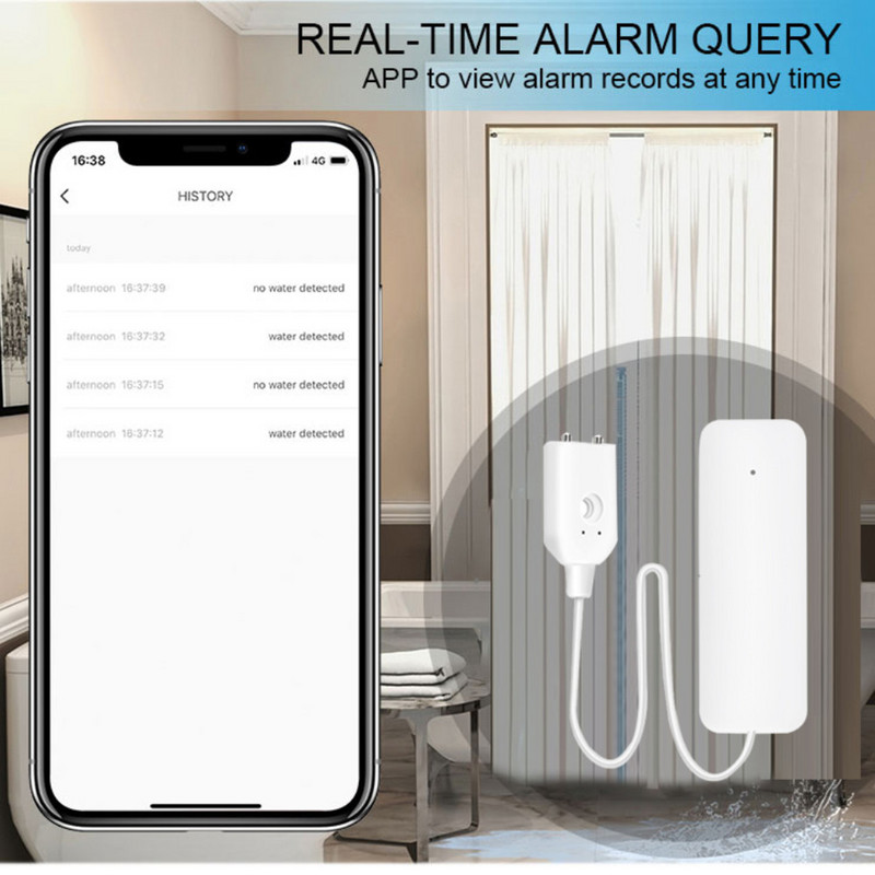 Tuya Zigbee veelekke häire vee lekke anduri detektor üleujutushoiatuse ülevoolu turvahäiresüsteem töötab koos ZigBee Gatewayga