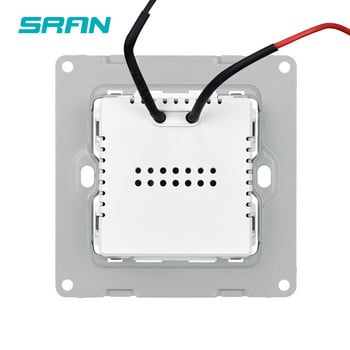 SRAN Πρίζα τοίχου Usb τύπου C,5V 3A/9V 2A/12V 1,5A Έξυπνη επαγωγική θύρα γρήγορης φόρτισης Για τηλέφωνα, tempered Glass Panel 86*86mm