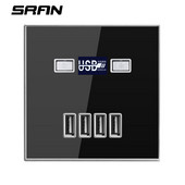 SRAN 4-portová USB zásuvka DC 5V 4A Nabíjacia zásuvka do steny Pripojovacia doska Enchufe USB AC 220V/36V