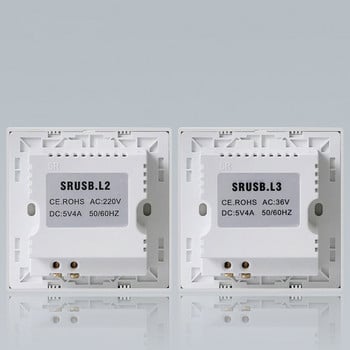 SRAN 4-Port Usb стенен контакт DC 5V 4A Стенен контакт за зареждане Power Socket Connection Board Enchufe USB AC 220V/36V