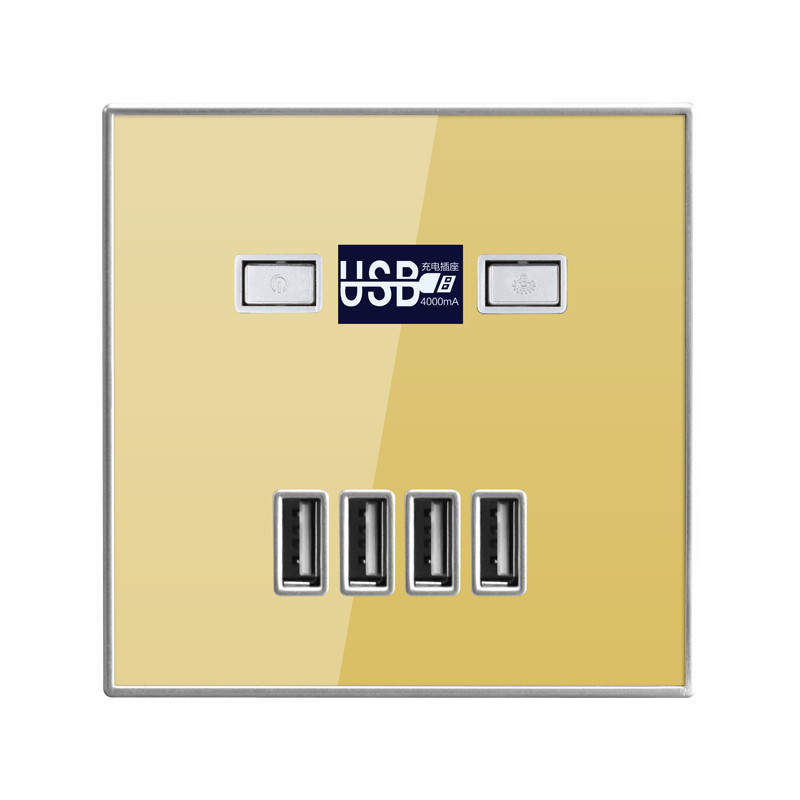 SRAN 4-portová USB zásuvka DC 5V 4A Nabíjacia zásuvka do steny Pripojovacia doska Enchufe USB AC 220V/36V