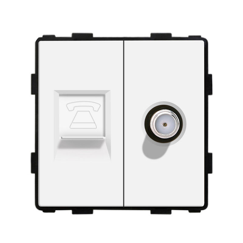 Bingoelec Wall UE Franceză Brazilia Israel Priză + TV mufă Internet CAT6, compatibil HDMI și USB Fibră optică Modul DIY