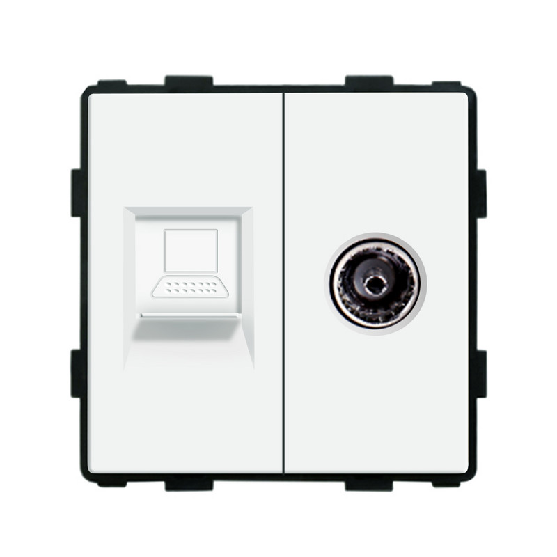 Bingoelec Wall UE Franceză Brazilia Israel Priză + TV mufă Internet CAT6, compatibil HDMI și USB Fibră optică Modul DIY