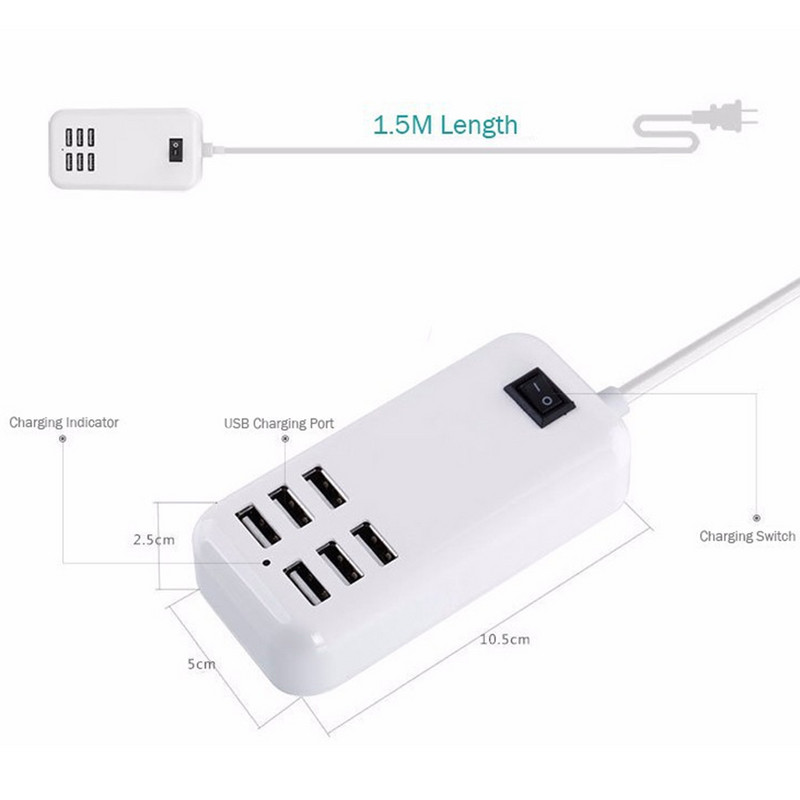 15W/20W/30W 4/6 portos USB hub multi splitter tápadapterrel EU/US/UK dugó USB nagy sebességű Hab USB töltőaljzat