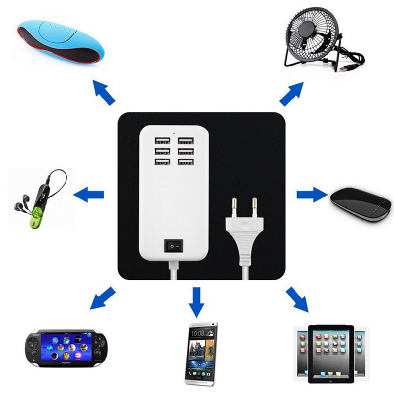 15W/20W/30W 4/6 portos USB hub multi splitter tápadapterrel EU/US/UK dugó USB nagy sebességű Hab USB töltőaljzat