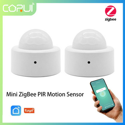 CORUI Tuya Zigbee3.0 Senzor de corp uman inteligent fără fir Mini PIR Senzor de alarmă cu infraroșu de mișcare Aplicație Smart Life Gadgets pentru casă inteligentă