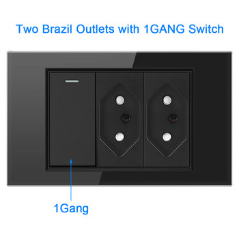 20A Бразилска стена USB гнездо Бразилски щепсел Захранващ превключвател за налягане Tomada Панел от закалено стъкло 118-позиционен жак Изход за домашен офис
