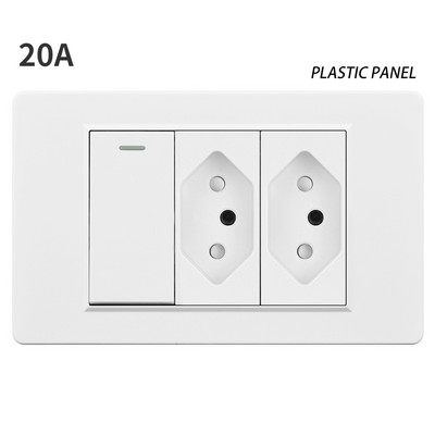 20A Brazilia Priză USB de perete Fișă braziliană Alimentare Tomada Presostat Panou din sticlă securizată Priză Jack 118 poziții Home Office