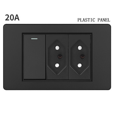 20A Brazilia Priză USB de perete Fișă braziliană Alimentare Tomada Presostat Panou din sticlă securizată Priză Jack 118 poziții Home Office