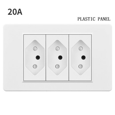 20A Brazilia Priză USB de perete Fișă braziliană Alimentare Tomada Presostat Panou din sticlă securizată Priză Jack 118 poziții Home Office