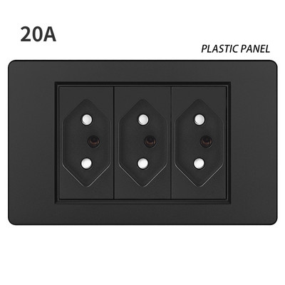 20A Brazilia Priză USB de perete Fișă braziliană Alimentare Tomada Presostat Panou din sticlă securizată Priză Jack 118 poziții Home Office