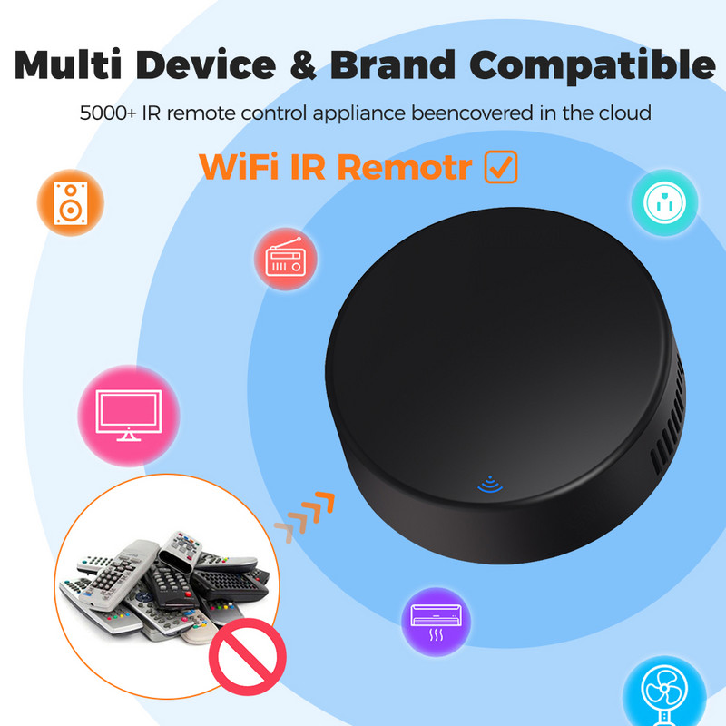 Tuya WiFi univerzális infravörös IR RF433 távirányító 2 az 1-ben Smart Home Controller TV DVD AUD Voice Működik az Alexa Google-lal