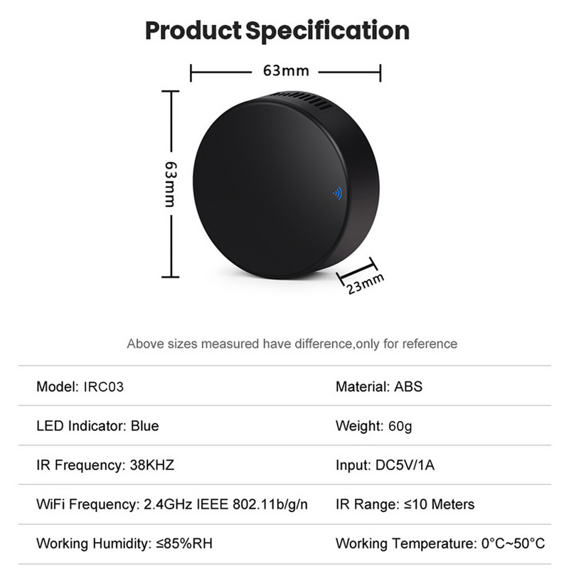 Tuya WiFi univerzális infravörös IR RF433 távirányító 2 az 1-ben Smart Home Controller TV DVD AUD Voice Működik az Alexa Google-lal