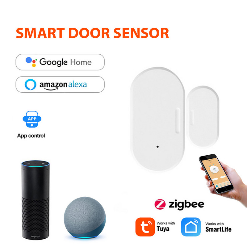 Senzor de fereastră Tuya Smart Wifi/Zigbee Ușă Smart Life Detector deschis/închis Alarma de securitate pentru casă inteligentă funcționează pentru Google Home Alexa