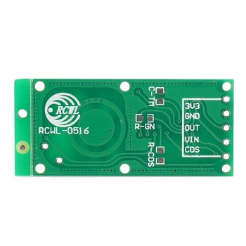 5PCS RCWL-0516 Микровълнов радар сензор Модул за интелигентен превключвател Модул за индукция на човешкото тяло 5-7M Разстояние за откриване 4-28V 100Ma