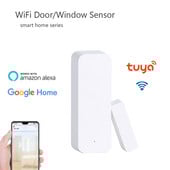 Tuya WiFi magnetické senzory na dvere a okná, inteligentný domov, bezpečnostné alarmy, ochrana, práca s Google Assistant