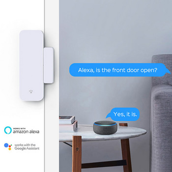 Tuya WiFi Магнитни сензори за контакт на прозореца на вратата Интелигентен дом Smartlife Безопасни аларми Защита на сигурността Работа с Google Assistant
