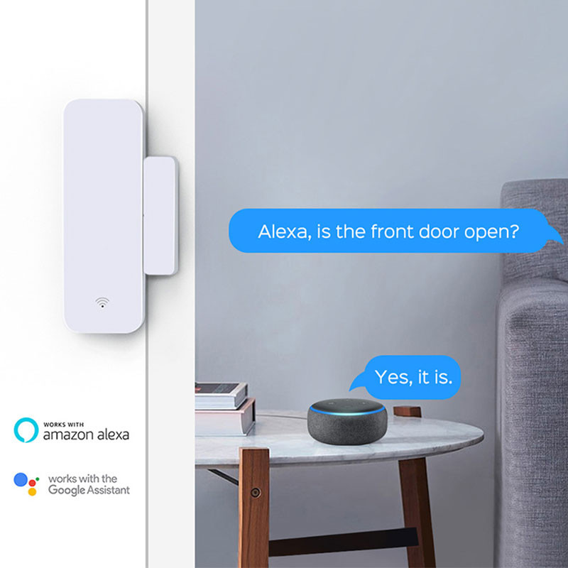 Tuya WiFi magnetické senzory na dvere a okná, inteligentný domov, bezpečnostné alarmy, ochrana, práca s Google Assistant