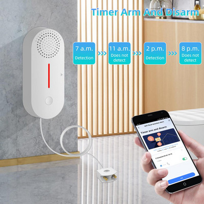 Tuya WiF išmanusis vandens nuotėkio detektorius vandens lygio jutiklis 90dB garsumo signalizacija Smart Life Monitoring virtuvės vonios prietaisai