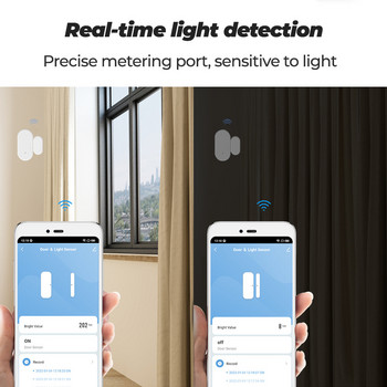 Lonsonho Tuya Smart Zigbee сензор за светлина на вратата 2 в 1 детектор за прозорци Smartlife Home Automation Alexa Google Home Compatible