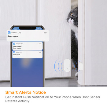 Lonsonho Tuya Smart Zigbee сензор за светлина на вратата 2 в 1 детектор за прозорци Smartlife Home Automation Alexa Google Home Compatible