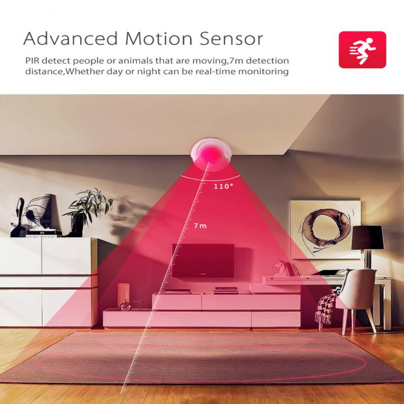 CORUI WiFi Smart PIR Senzor de mișcare Smart Home Gadgets Senzor Detector compatibil cu IFTTT pentru control vocal Fără hub SmartLink