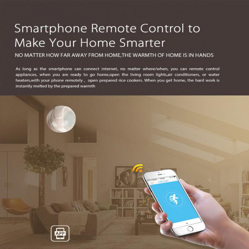 CORUI WiFi Smart PIR Senzor de mișcare Smart Home Gadgets Senzor Detector compatibil cu IFTTT pentru control vocal Fără hub SmartLink