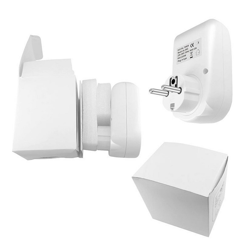 Digitálny kuchynský časovač s digitálnym časovačom, úsporný, týždenný, programovateľný, zásuvka