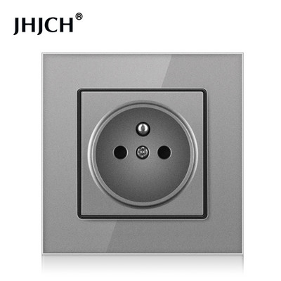 Priză standard franceză JHJCH, panou din sticlă, sursă de alimentare franceză, priză de împământare 16a 220V, ușă de protecție pentru copii