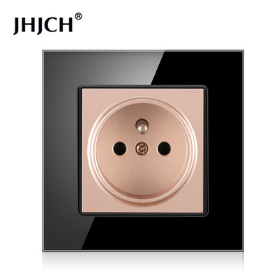 Priză standard franceză JHJCH, panou din sticlă, sursă de alimentare franceză, priză de împământare 16a 220V, ușă de protecție pentru copii