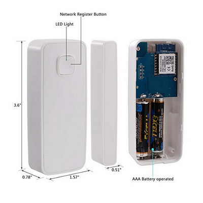 Alarmă de securitate pentru ușă în timp real Alarmă inteligentă cu senzor de ușă WiFi cu control Alexa și Google Home pentru securitatea casei