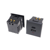 Zásuvka striedavého prúdu USB+Type-C, vstavaná stolová zásuvka, modul napájacieho panela s jednosmerným prúdom, zásuvka 5V/220V s LED indikátorom