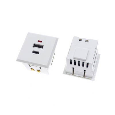 Zásuvka striedavého prúdu USB+Type-C, vstavaná stolová zásuvka, modul napájacieho panela s jednosmerným prúdom, zásuvka 5V/220V s LED indikátorom
