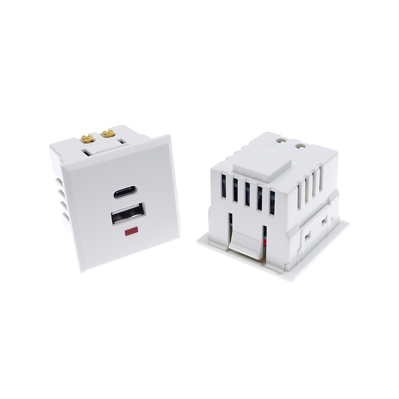 Zásuvka striedavého prúdu USB+Type-C, vstavaná stolová zásuvka, modul napájacieho panela s jednosmerným prúdom, zásuvka 5V/220V s LED indikátorom
